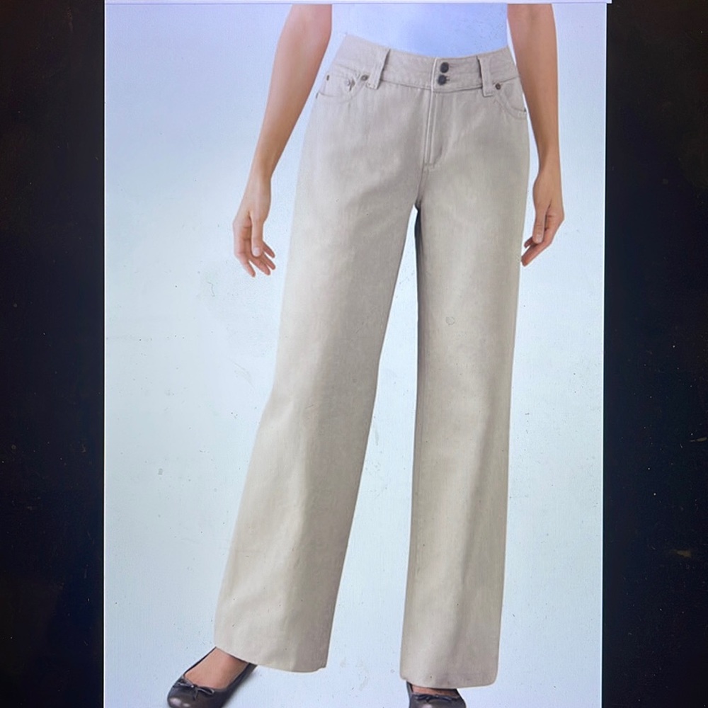 NWT Woman Within Wide Leg Cotton Jean